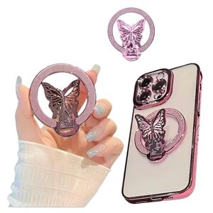 Glitter Butterfly Foldable Cellphone Magnetic Ring Holder‎ Phone Grip Kickstand